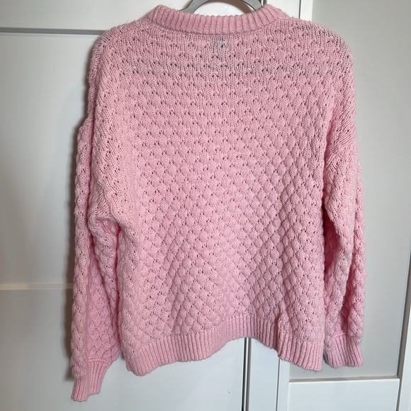 Pink crew neck sweater. Size L - Picture 2 of 6